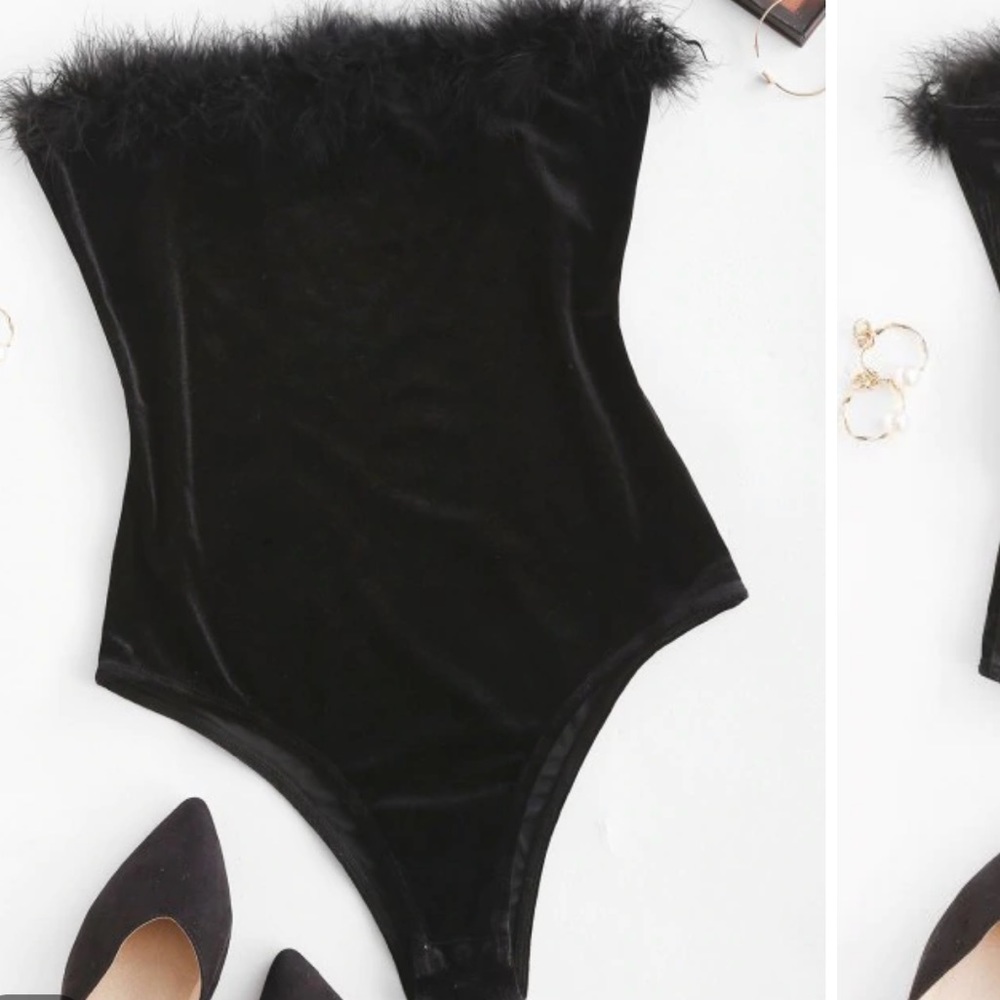 NWT Zaful Velvet Bodysuit